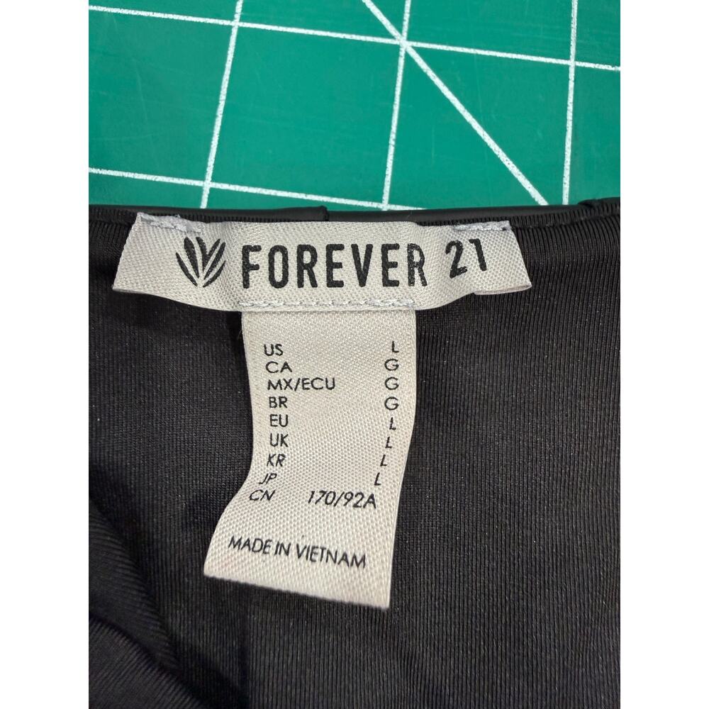 Y2K Forever 21 Faux Leather Corset Top Large Black Biker Goth Clubwear Crop Tank - Picture 4 of 8